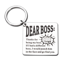 Load image into Gallery viewer, Funny Appreciation Gifts Keychain for Boss Leader Boss Day Thank You Gift for Supervisor Mentor Manager Retirement Leaving Office Key Chain for Women Men Boss Lady Christmas Birthday Goodbye Keyring