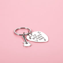Load image into Gallery viewer, Guitar Pick Gifts Keychain for Husband Boyfriend Valentines Anniversary Music Guitar Lover Key Chain for Son Dad Guitar Accessories Keyring for Friends Birthday Christmas Stocking Stuffers Present
