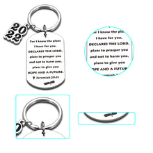 Load image into Gallery viewer, Christian Gifts Inspirational Bible Verse Keychain Men and Women Religious Jewelry for Birthday Graduation Christmas Thanksgiving First Communion Confirmation Gift for Girls Boys Godchild Church Bulk