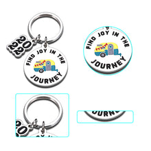Load image into Gallery viewer, Camper Key Chain RV Accessories for Travel Trailers Inside Decor 2022 New Happy Camper Owner Journey Adventure Gifts Glamping Lifestyle