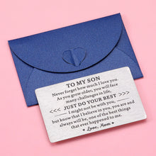 Load image into Gallery viewer, Stocking Stuffers for Son Teen Christmas Valentines Day Birthday Ideas Gifts for Son Men Kids Boys Teenagers To My Son Wallet Card Gifts from Mom Step Son in Law First Time Fathers Day Gift