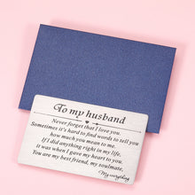 Load image into Gallery viewer, Husband Wallet Insert Card Birthday Christmas Gift for Boyfriend Anniversary Valentines Card for Hubby Wife Wedding Engagement Gift for Groom Bride Fiance Fiancee Mini Love Note Stocking Stuffers