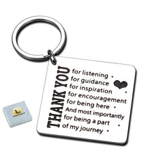 Load image into Gallery viewer, Thank You Gifts Keychain for Mentor Teacher Appreciation Leaving Gift Keyring for Boss Supervisor Coach Birthday Christmas Present Key Chain for Manger Coworker Women Men Going Away Retirement Gifts