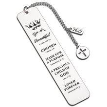 Load image into Gallery viewer, XPENMULBOJA Inspirational Christian Grad Gifts Bookmark - 2022 Graduation Gifts for Girls Women, 2022 Baptism Confirmed Gifts for Daughter Sister, Bible Verse Religious Graduation Church Bulk Gifts