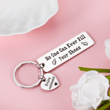 Load image into Gallery viewer, Retirement Gift for Men Women Boss Lady Coworker Going Leaving Keychain for Employee Colleagues Nurse Teacher Retired Office Gifts for Work Friends Staff Leader No One Can Ever Fill Your Shoes