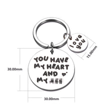 Load image into Gallery viewer, Funny Valentines Day Keychain Gifts for Boyfriend Husband from Girlfriend Wife Wedding Anniversary Birthday Key Chain for Groom Bride Fiance Fiancee You Have My heart Keyring Christmas Engagement Gift