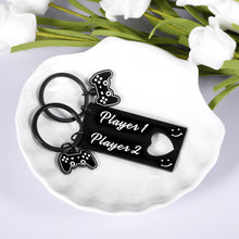 Load image into Gallery viewer, 2 PCS Funny Gamer Couple Keychains Player 1 Player 2 Anniversary Birthday keyring for Husband Boyfriend from Wife Girlfriend Gaming Gifts for Friends Gamer Lover Valentines Christmas Stocking Stuffer