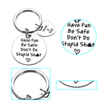 Load image into Gallery viewer, Son Daughter Gifts from Mom Funny Christmas Stocking Stuffers for Teens Boys Girls from Mom Dad Don't Do Stupid Sht Keychain for Birthday Graduation Coming-of-age Gift for Him Her Funny Keychain