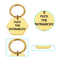 Load image into Gallery viewer, Stocking Stuffers for Women Fuck The Patriarchy Keychain Women Rights Feminist Gifts Bulk for Women Abortion Rights Reproductive Activist Gift for Girl Power Gifts All Too Well Lyric Keychain
