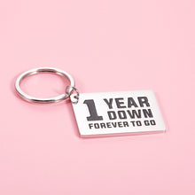 Load image into Gallery viewer, 1 Year Anniversary Keychain Gift for Him Her Husband Wife 1st Wedding Engagement Dating Anniversary Key Chain Gifts for Boyfriend Girlfriend Hubby Wifey Christmas Valentines's Day Gift for Couples