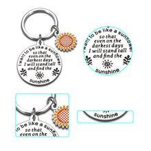 Load image into Gallery viewer, Sunflower Inspirational Gifts Keychain for Women Sunflower Key Chain for Her Girl Sunflower Lovers Spiritual Sunflower Floral Keyring for Female Friends BFF Sister Birthday Christmas Stocking Stuffers