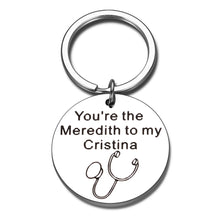 Load image into Gallery viewer, Best Friend Keychain Gifts for Women Christmas Birthday Keychain Gifts for BFF Soul Sister Girls Valentine Graduation Anniversary Friendship Jewelry for Medical Nurses Friends Grey's Anatomy Set 2Pcs