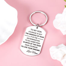 Load image into Gallery viewer, Inspirational Gift to My Son from Mom Mother Graduation Birthday Keychain for Teenagers Kids Boys Christmas Son Gift for Adults Stepson from Stepmom Thanksgiving Valentine Gift to Son-in-Law