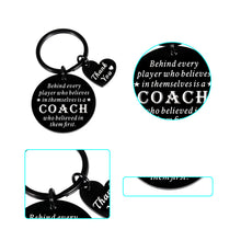 Load image into Gallery viewer, Coach Cheer Gift Keychain for Men Women Appreciation Key Chain Present for Football Basketball Baseball Coach Sports Match Thank You Keyring for Softball Swimming Coach Birthday Christmas Retirement