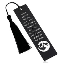 Load image into Gallery viewer, Moon Phases Art Bookmark for Booklovers Phases of The Moon Bookmark with Tassel for Women Men Celestial Space Cosmic for Kids Teens Students Teachers Reading School Library Office Accessories