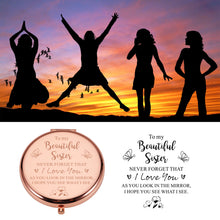Load image into Gallery viewer, XPENMULBOJA Sister Compact Mirror Sisters Gifts from Sister Stocking Stuffers Make-up Mirror for Sister-in-Law BFF Birthday Graduation Gifts for Her Little Big Sister Valentines Wedding Bride