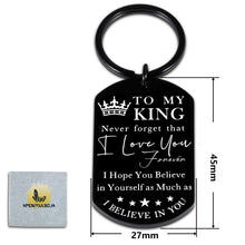 Load image into Gallery viewer, Keychain for Boyfriend, to My Man Birthday Wedding Engagement Gift Anniversary Husband Keychain from Wife Lover Fiance Christmas Valentine’s Day Present for Hubby Fathers Day Keyring Keepsake for Him