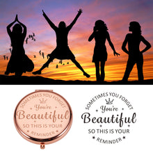 Load image into Gallery viewer, XPENMULBOJA Stocking Stuffers for Women Makeup Mirror Birthday Christmas Compact Mirror Gifts for Girl Daughter Mom Female Friends Inspirational Valentines Ideas for Wife Girlfriend BFF