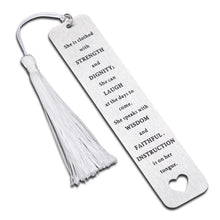 Load image into Gallery viewer, Bookmark Gifts for Women Book Lovers Inspirational Bookmark with Tassel for Girls Daughter Wife Birthday Christmas Stocking Stuffers for Mom Sister Female Friend Teacher Book Club Gifts for Readers