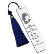 Load image into Gallery viewer, Bookmarks Inspirational for Women Girls Feminist Future Lawyer Students Gifts for Booklovers Birthday Graduation Notorious Bookmark for Daughter Friends Lady BFF Christmas Gifts for Teenage Girls Fans