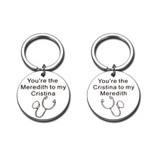 Load image into Gallery viewer, Best Friend Valentines Keychain Gifts for Women Christmas Birthday Keychain Gifts for BFF Soul Sister Girls Graduation Anniversary Friendship Jewelry for Medical Nurses Friends Grey's Anatomy Set 2Pcs
