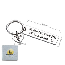 Load image into Gallery viewer, Retirement Gift for Men Women Boss Lady Coworker Going Leaving Keychain for Employee Colleagues Nurse Teacher Retired Office Gifts for Work Friends Staff Leader No One Can Ever Fill Your Shoes