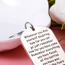 Load image into Gallery viewer, Inspirational Gift Keychain Gift for Women Men Encouragement Key Chain for Recovery Sobriety Anxiety Stress Relief Keyring for Family Friends Cancer Survivor After Surgery Graduation Birthday Keepsake