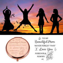 Load image into Gallery viewer, XPENMULBOJA Gifts for Mom Christmas Stocking Stuffer Gifts Compact Mirror Gifts for Mom from Daughter Son Kids for Mother Mommy Rose Gold Engraved Makeup Mirror for mom Mommy