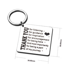 Load image into Gallery viewer, Thank You Gifts Keychain for Mentor Teacher Appreciation Leaving Gift Keyring for Boss Supervisor Coach Birthday Christmas Present Key Chain for Manger Coworker Women Men Going Away Retirement Gifts
