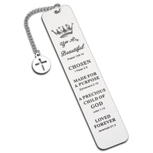 Load image into Gallery viewer, Inspirational Christian Bookmark Gifts for Women Bible Verse Bookmark for Girls Daughter Book Lovers Birthday Christmas Stocking Stuffers for Female Friend Sister Baptism Religious Church Bulk Gifts