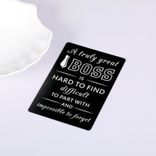 Load image into Gallery viewer, Boss Appreciation Engraved Wallet Card Gifts, Boss Day Birthday Gifts for Supervisor Leader, Thank You Christmas Mini Note for Mentor Boss Lady, Boss Retirement Leaving Stocking Stuffer Present