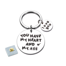 Load image into Gallery viewer, Funny Valentines Day Keychain Gifts for Boyfriend Husband from Girlfriend Wife Wedding Anniversary Birthday Key Chain for Groom Bride Fiance Fiancee You Have My heart Keyring Christmas Engagement Gift