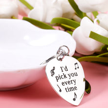 Load image into Gallery viewer, Guitar Pick Gifts Keychain for Husband Boyfriend Valentines Anniversary Music Guitar Lover Key Chain for Son Dad Guitar Accessories Keyring for Friends Birthday Christmas Stocking Stuffers Present
