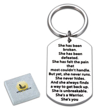 Load image into Gallery viewer, Inspirational Gifts Keychain for Women Sobriety Addiction Recovery Cancer Survivor Encouragement Gifts for Friends Family Surgery Sympathy Cancer Survivor Key Chian Warrior AA NA Recover Keyring