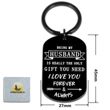Load image into Gallery viewer, Husband Birthday Keychain Gifts for Boyfriend Hubby from Wife Girlfriend Fiance Couple Gift for Men Him Fiancee Groom Bride Wedding Anniversary Christmas Valentine Funny I Love You Keyring from Wifey