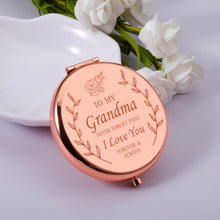 Load image into Gallery viewer, XPENMULBOJA Gifts for Grandma Compact Mirror for Grandma Grandmother from Grandaughter Grandson Birthday for Grandma Nana Grammy Gifts from Teens Kids New Grandma Gift Idea
