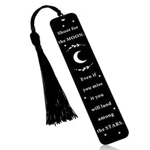 Load image into Gallery viewer, Inspirational Bookmark for Women Men Moon and Stars Gifts Bookmark for Booklovers Encouragement Birthday Christmas Gift Book Mark for Students Friends Son Daughter Grad Party Bulk Shoot for The Moon