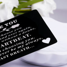 Load image into Gallery viewer, Wallet Insert Card Birthday Christmas Gift for Boyfriend Husband Anniversary Valentines Card for Hubby Wife Wedding Engagement Gift for Groom Bride Fiance Fiancee Mini Love Note Stocking Stuffers