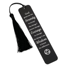 Load image into Gallery viewer, Sobriety Recovery AA Gifts Bookmark for Women Men Serenity Prayer Gift Christian Bookmark After Surgery Cancer Survivor Gifts Book Mark Inspirational Addiction Birthday Christmas Gifts for Friends
