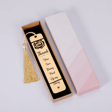 Load image into Gallery viewer, Thank You Gifts Bookmark for Women Men Appreciation Gift for Teacher Mentor Employees Birthday Christmas Bookmark with Tassel for Friend Book Lover Coworker Graduation Back to School Leaving Present