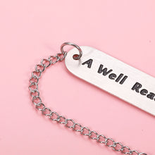 Load image into Gallery viewer, Bookmark for Women Book Lovers, Engraved Bookmark with Chain for Her Lady Best Friend, Birthday Christmas Gifts for Mom Sister Teacher, Book Club Gifts for Readers, A Well Read Woman Stocking Stuffers