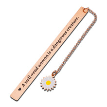 Load image into Gallery viewer, Inspirational Sunflower Bookmark or Women Female Book Lovers Birthday Engraved Bookmark with Sunflower for Her Lady Best Friend Christmas Gifts for Mom Sisters Teachers Book Club Gifts for Readers