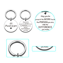 Load image into Gallery viewer, Appreciation Week Keychain Gift for Coworker Colleague Farewell Going Away Gift for Leader Mentors Coach Team Members Inspirational Thank You Keyring for Teacher Social Worker Women Men Double Sided