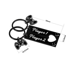 Load image into Gallery viewer, 2 PCS Funny Gamer Couple Keychains Player 1 Player 2 Anniversary Birthday keyring for Husband Boyfriend from Wife Girlfriend Gaming Gifts for Friends Gamer Lover Valentines Christmas Stocking Stuffer