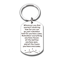 Load image into Gallery viewer, Inspirational Gift Keychain Gift for Women Men Encouragement Key Chain for Recovery Sobriety Anxiety Stress Relief Keyring for Family Friends Cancer Survivor After Surgery Graduation Birthday Keepsake