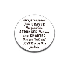 Load image into Gallery viewer, Pocket Hug Token Gifts for Friends Family, Long-Distance Isolation Lockdown Keepsake for Daughter Son, Inspirational Token for Quarantine Social Distancing, Doubleside You are Braver Than You Believe