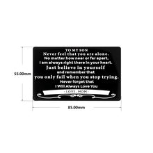 Load image into Gallery viewer, Son Gifts from Mom, To My Son Wallet Insert Card Gift from Mother Stepmom, Inspirational Mini-note for Boys Step Son In Law, Graduation Wedding Birthday Card For Teen Adults Christmas Stocking Stuffer
