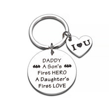 Load image into Gallery viewer, Dad Gifts Keychain from Daughter Kids, Father’s Day Birthday Key Chain Gift for Daddy from Son, Stepdad New Dad to be Keyring from Wife, Christmas Valentine Wedding Keepsake for Men Father-in-Law
