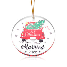 Load image into Gallery viewer, Christmas Ornament 2022 First Christmas Married Ornament for Married Wedding Ornament New Couples Wedding Gifts for Couple Christmas Tree Engagement Gift Wedding Presents for Bride and Groom
